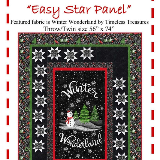 Easy Star Panel Quilt Pattern, The Fabric Addict ESP23, Yardage Panel Friendly, Star Panel Frame Throw Quilt Pattern, Karen Bialik