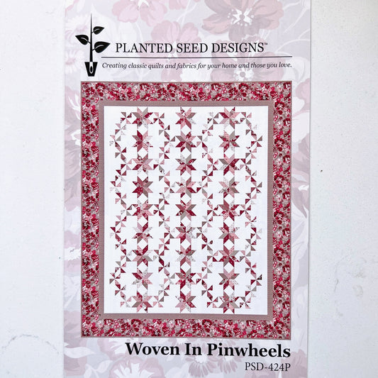 Woven in Pinwheels Quilt Pattern, Planted Seed Designs PSD-424P, Yardage Friendly Pinwheel Star Quilt Pattern