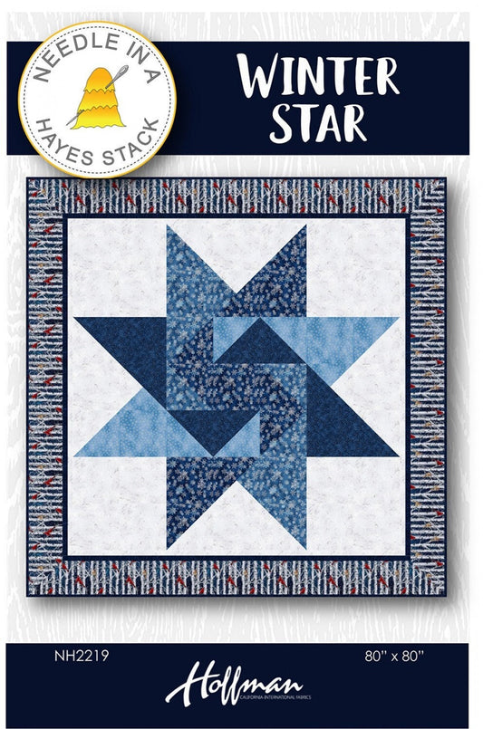 Winter Star Quilt Pattern, Needle in a Hayes Stack NH2219, Patterns for Yardage Friendly, Large Star Bed Quilt Pattern, Tiffany Hayes