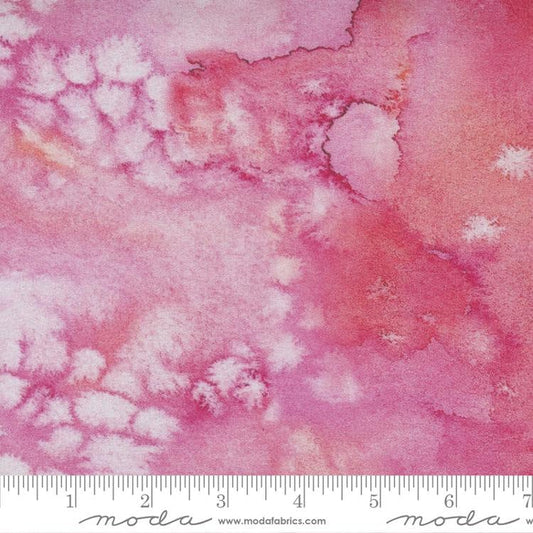 108" Flow - Pink Watercolor Wide Quilt Back Fabric, Moda 108004-11, Pink Cotton Sateen Quilt Backing Fabric, By the Yard