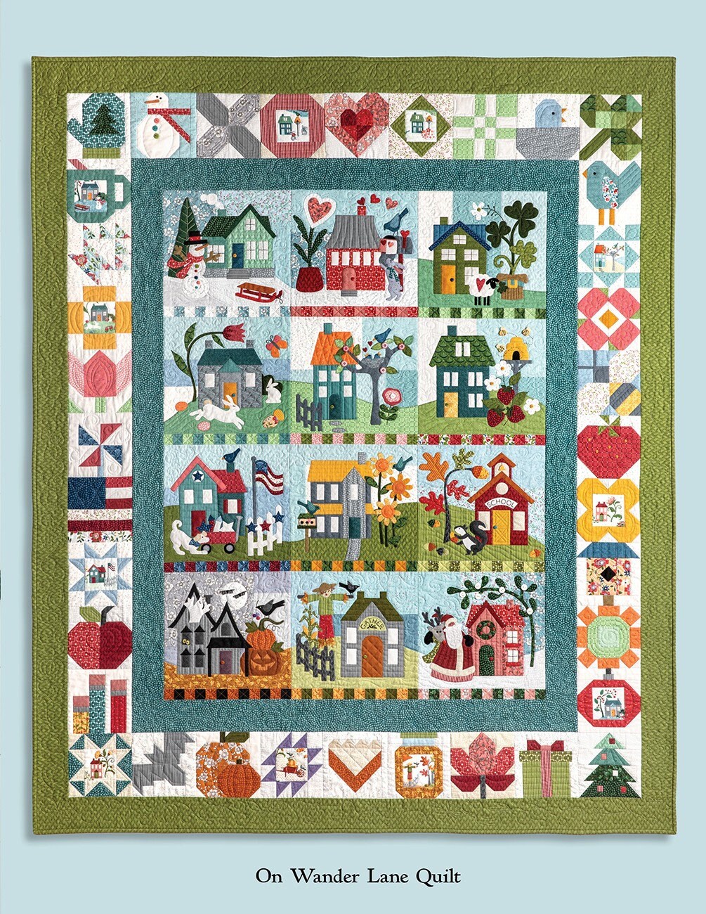 Mistletoe Crossing On Wander Lane Quilt Pattern BOM Book 12, Art to Heart ATH179P, Christmas Xmas Sewing Quilting Project, Nancy Halvorsen