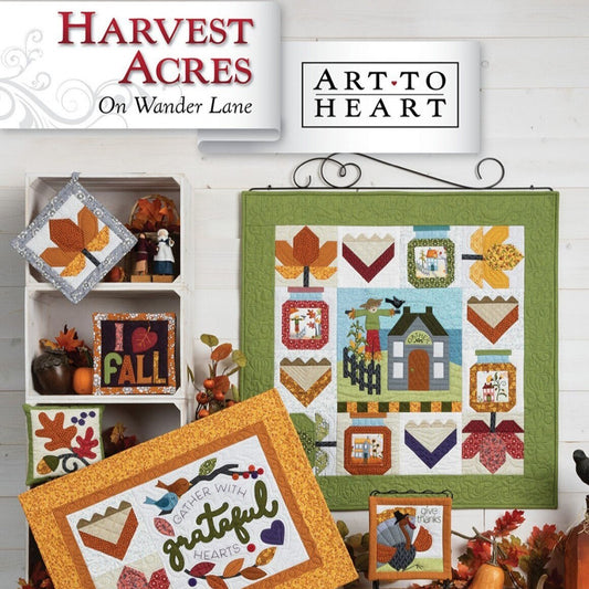 Harvest Acres On Wander Lane Quilt Pattern Projects Book 11, Art to Heart ATH178P, Autumn Fall Sewing Quilting Projects, Nancy Halvorsen
