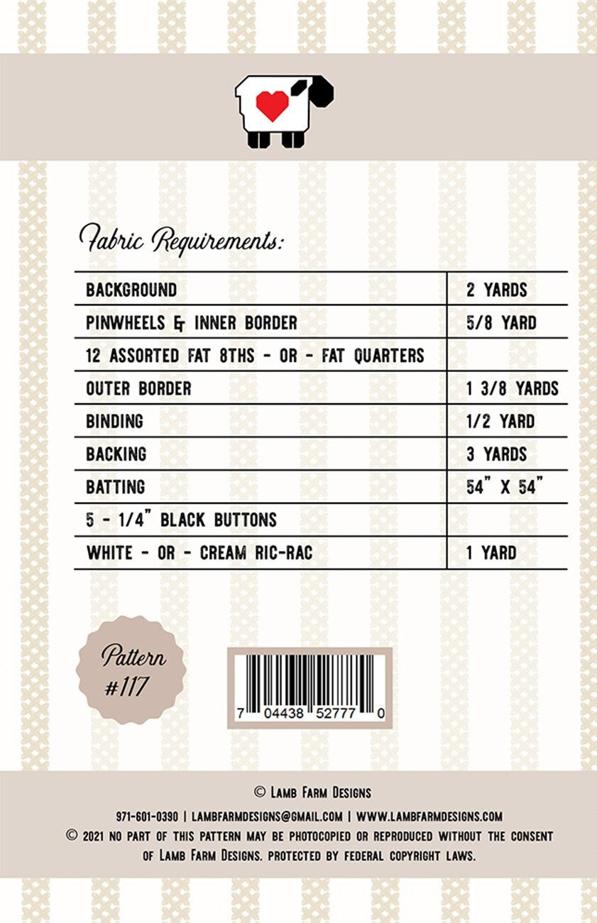 Holiday Wishes Quilt Pattern, Lamb Farm Designs LFD117, Fat Eighths F8 FQ Friendly Christmas Xmas Icons Gingerbread Tree Quilt Pattern