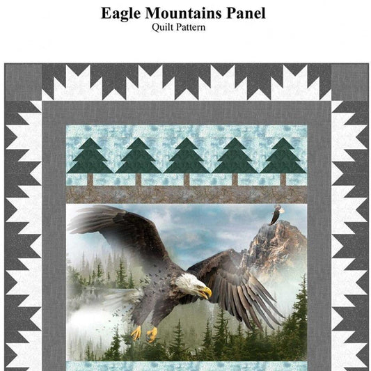 Eagle Mountain Panel Quilt Pattern, Castilleja Cotton CJC-50681, Horizontal Fabric Panel Quilt Pattern, Panel Friendly