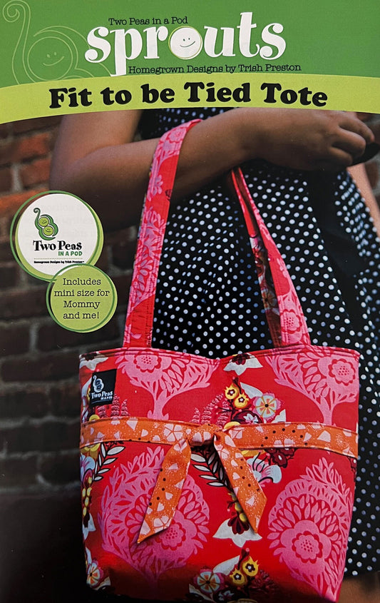 LAST CALL Fit to be Tied Tote Bag Pattern, Two Peas in a Pod TP391FIT, Mommy and Me Tote Bags, Large Small Tote Bag Pattern, Trish Preston