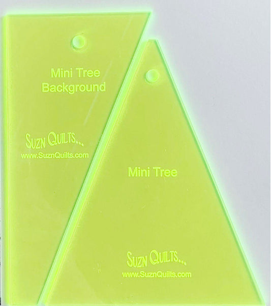 Suzn Quilts Mini Tree Template, SUZ486, Acrylic Triangle in a Square Quilting Template Ruler, Christmas Tree Template