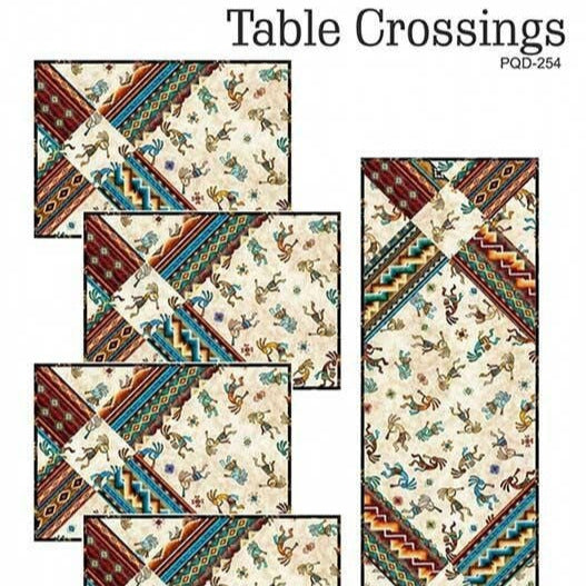 Table Crossings Quilt Pattern, Poor House Quilt Designs PQD-254, Place Mats Placemats Table Runner Pattern, Easy Table Quilt Pattern