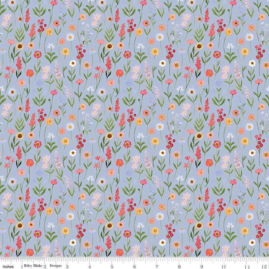 Flora No 6 10" Stacker, Riley Blake 10-14460-42, Spring Watercolor Floral Quilt Fabric Squares, Echo Park Paper Co