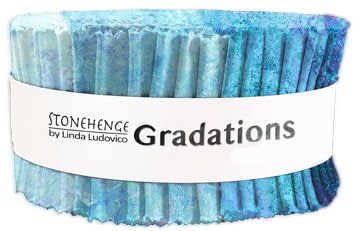 Stonehenge Gradations II Crystal Strips, Northcott SGRAD40-470, Blue Purple Jelly Roll Fabric Strips, 2.5" Inch Precut Fabric Strips