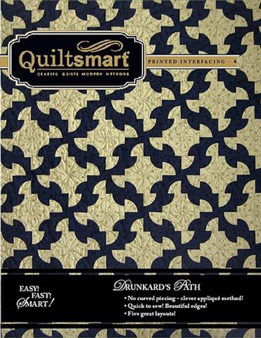 Drunkard's Path Interfacing Applique Quilt Pattern, Quiltsmart QS20018, Printed Fusible Interfacing