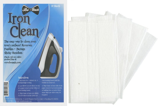 Iron Clean Cloths, Bo Nash BO5003, Residue Remover Cloths for Irons, Reusable Disposable Iron Cleaning Cloth for Quiting Sewing Applique