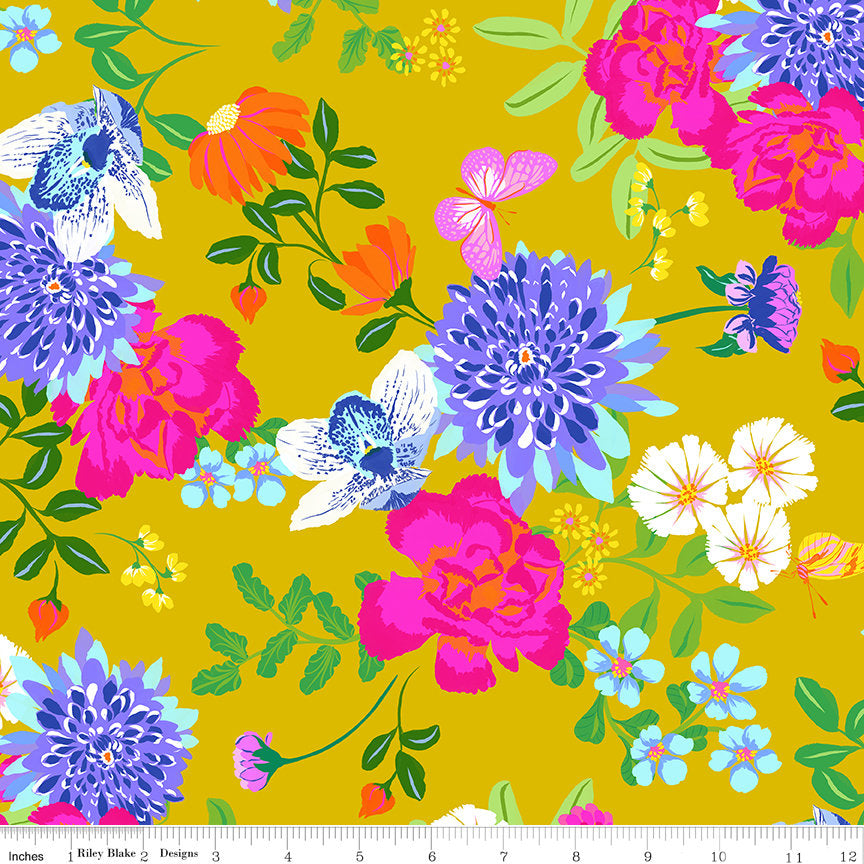 Splendid Rolie Polie, Riley Blake RP-14310-40, Precut 2.5" Inch Fabric Strips, Bright Floral Prints Jelly Roll, Gabrielle Neil