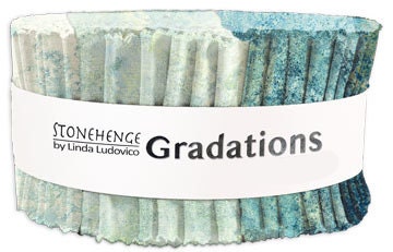 Stonehenge Gradations II Gemstone Strips, Northcott SGRAD40-680, Teal Rust Coral Jelly Roll Fabric Strips, 2.5" Inch Precut Fabric Strips