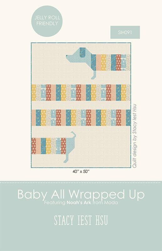 Baby All Wrapped Up Quilt Pattern, Stacy Iest Hsu SIH091, Yardage Scrap Friendly Long Dachsund Baby Quilt Pattern