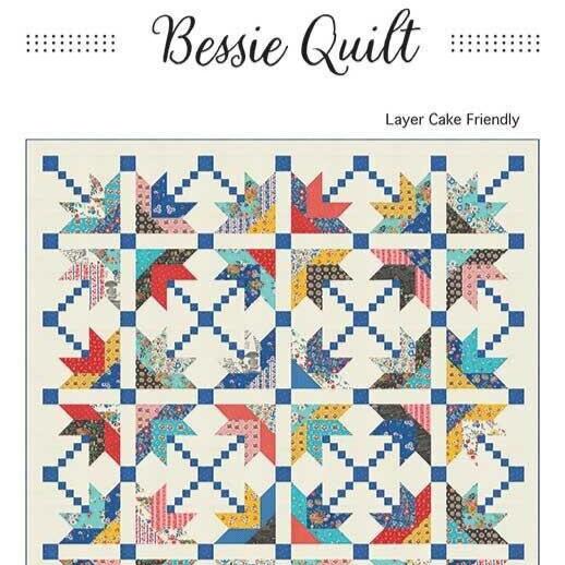 Bessie Quilt Pattern, Branch and Blume BNB2316, Layer Cake Ten Square Friendly Throw Quilt Pattern, Chrissy Lux