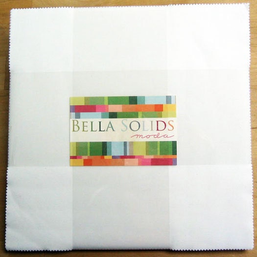Bella Solids White Layer Cake, Moda 9900LC 98, Solid White Layer Cake, 10" Inch Precut Fabric Squares