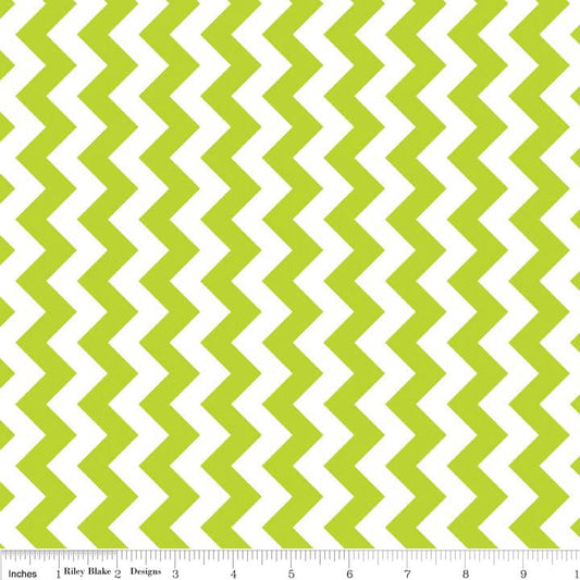 LAST CALL 58" Wide Back Fabric - Lime Green White Chevron Fabric, Riley Blake, Baby Lap Quilt Backing, Extra Wide Quilt Fabric, By the Yard