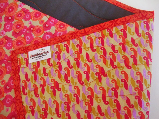 Gray and Orange Floral Throw Quilt, 46.25" x 68.75", Ebb Tide Quilt, Wheelchair Lap Quilt, Free Spirit Merry Go Round, Throw Blanket