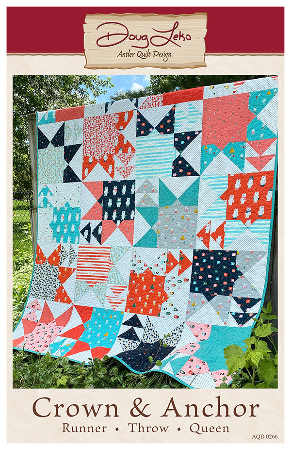 Crown and Anchor Quilt Pattern, Antler Quilt Design AQD0266