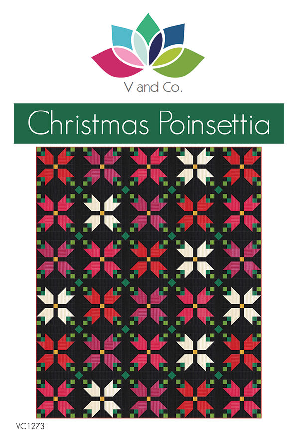 Christmas Poinsettia Quilt Pattern, V and Co VC1273