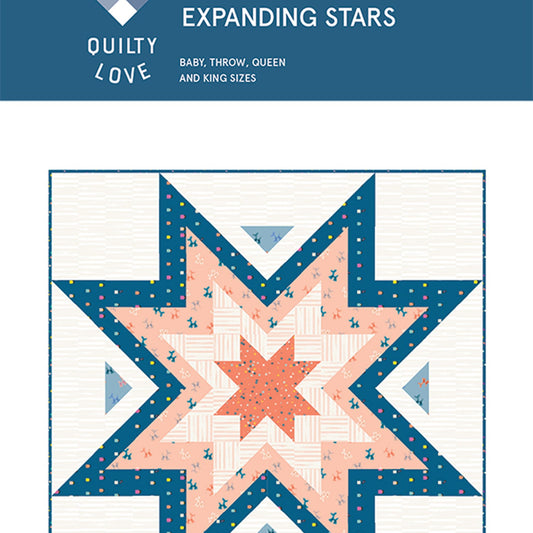 LAST CALL Expanding Stars Quilt Pattern, Quilty Love QLP104