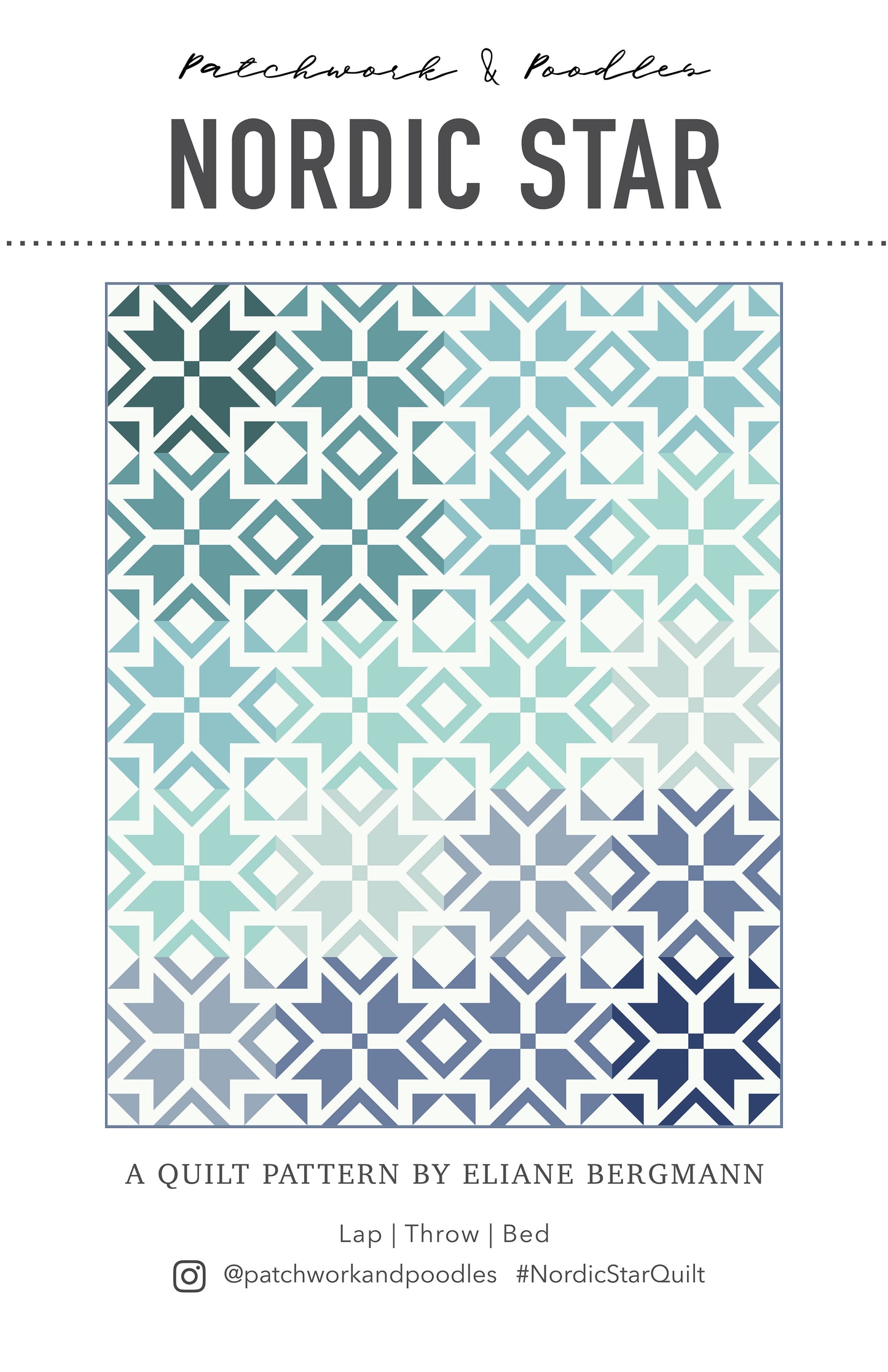 Nordic Star Quilt Pattern, Patchwork and Poodles PNP-115