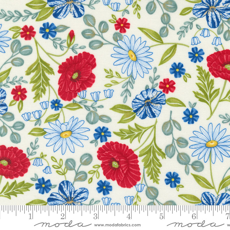 Red White and Bloom 5" Charm Pack, Moda 56110PP