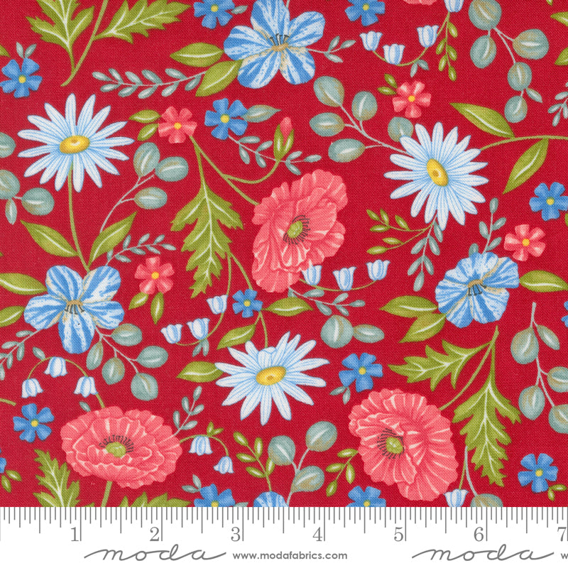 Red White and Bloom 5" Charm Pack, Moda 56110PP