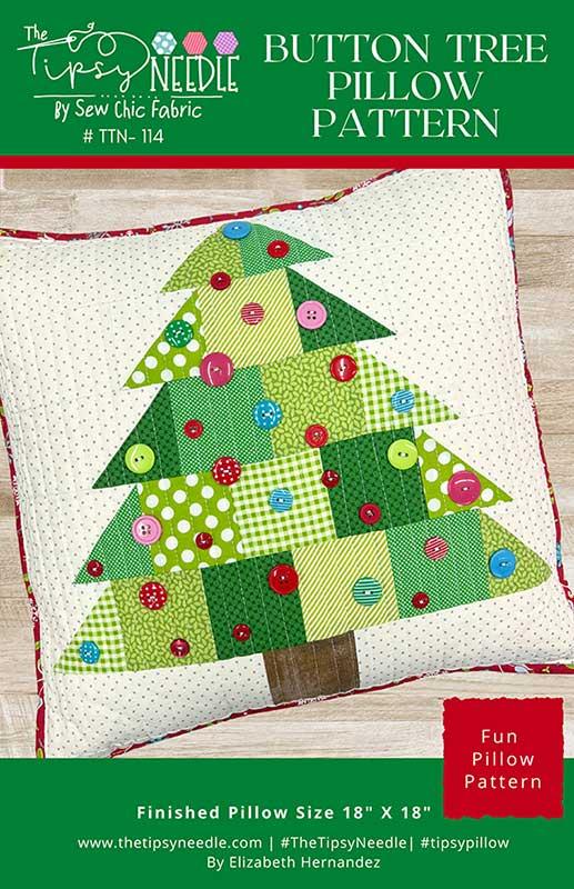 Button Tree Pillow Pattern, The Tipsy Needle TTN114