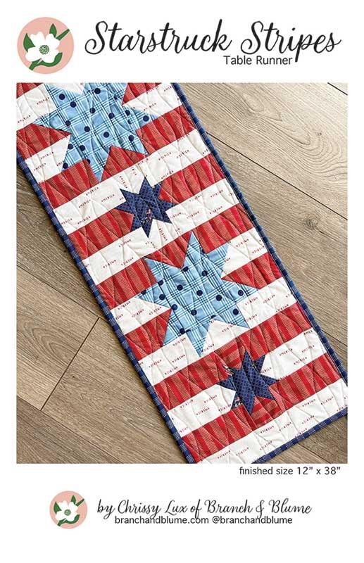 Starstruck Stripes Table Runner Quilt Pattern, Branch and Blume BNB2314