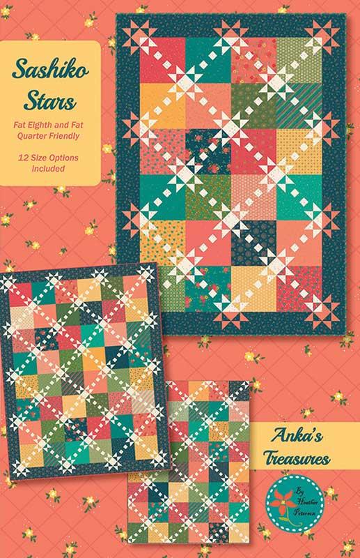 LAST CALL Sashiko Stars Quilt Pattern, Anka's Treasures ANK350