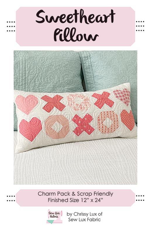 Sweetheart Pillow Quilt Pattern, Sew Lux Fabric SLF2222