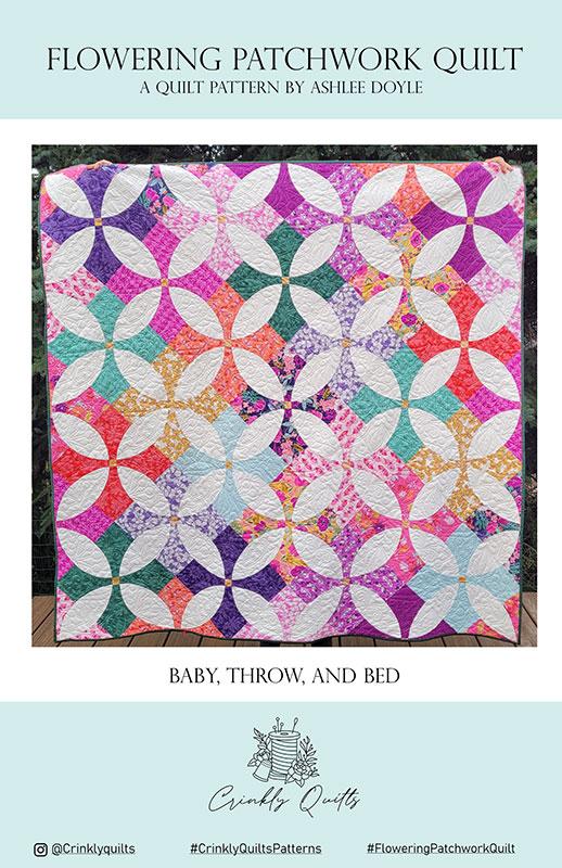 Flowering Patchwork Quilt Pattern, Crinkly Quilts CQ012