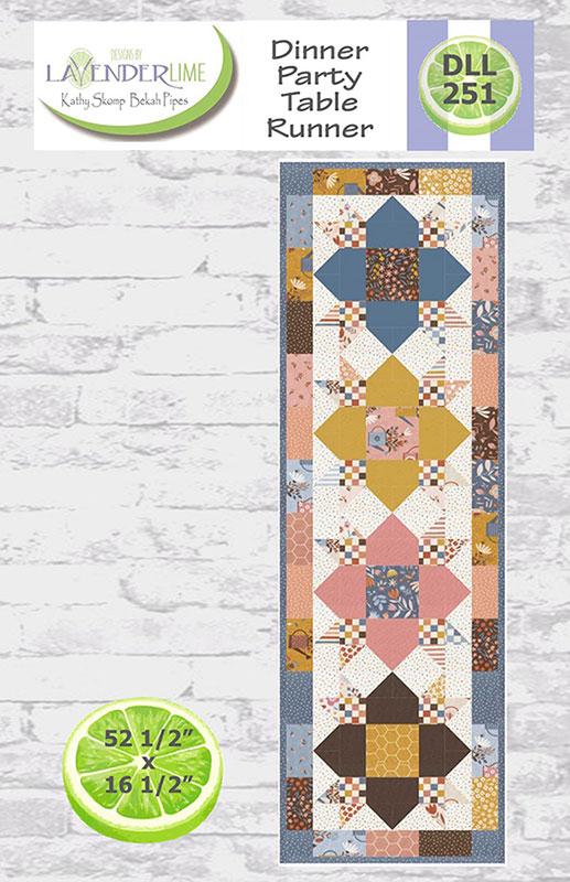 Dinner Party Table Runner Quilt Pattern, Designs by Lavender Lime DLL251