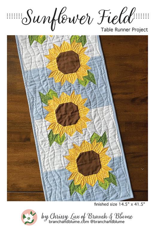 Sunflower Field Table Quilt Pattern, Branch and Blume BNB2515