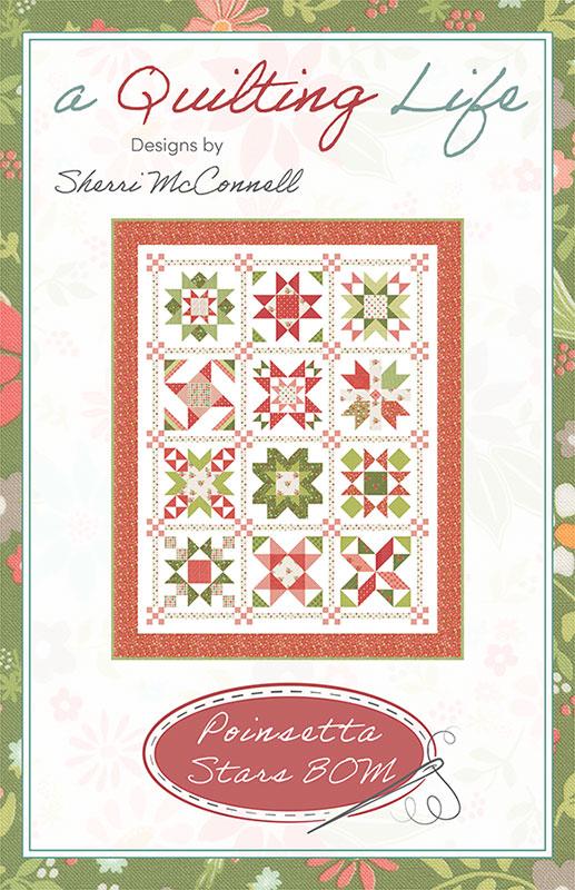 Poinsettia Stars BOM Quilt Pattern, A Quilting Life Designs QLD277