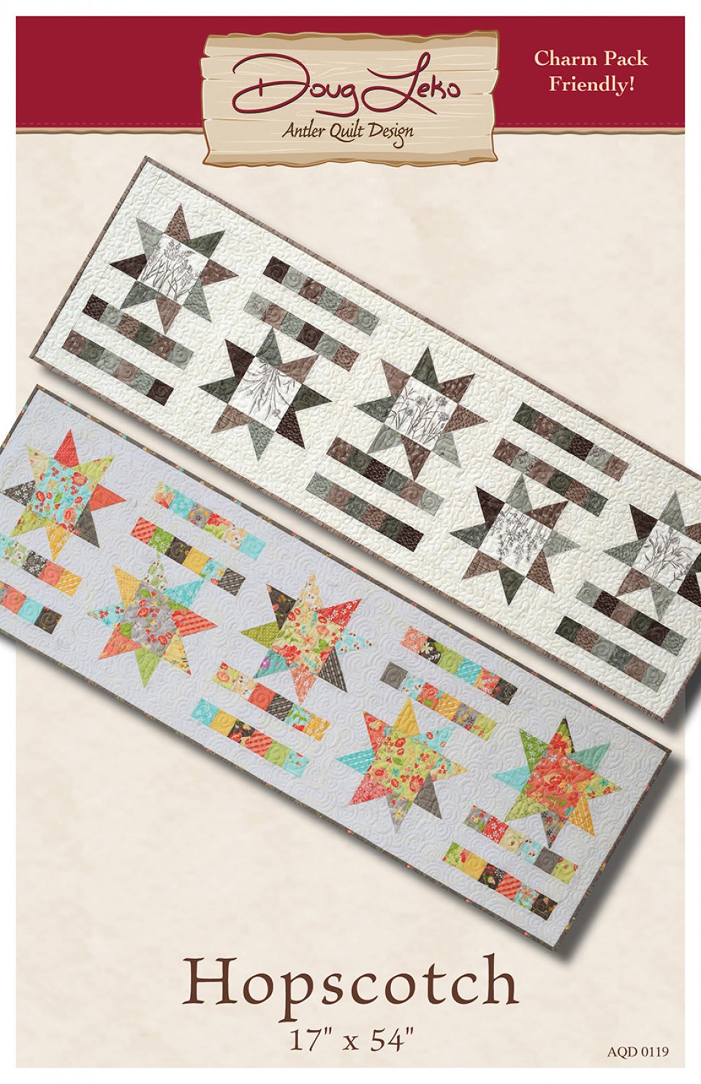 Hopscotch Table Runner Quilt Pattern, Antler Quilt Design AQD0119