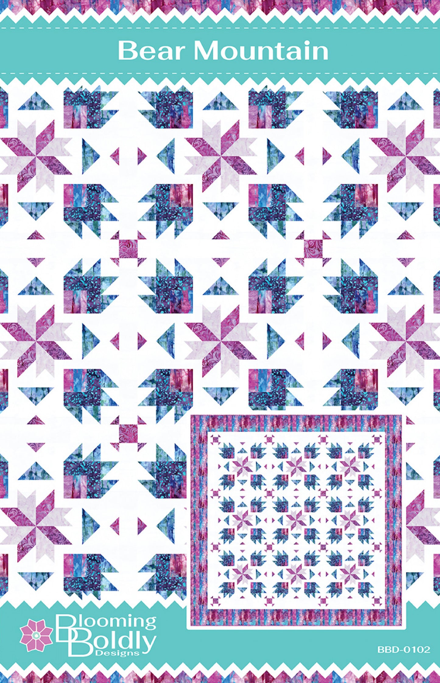 Bear Mountain Quilt Pattern, Blooming Boldly BBD0102
