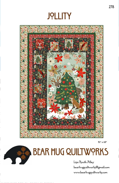 Jollity Panel Frame Quilt Pattern, Bear Hug Quiltworks BHQ278