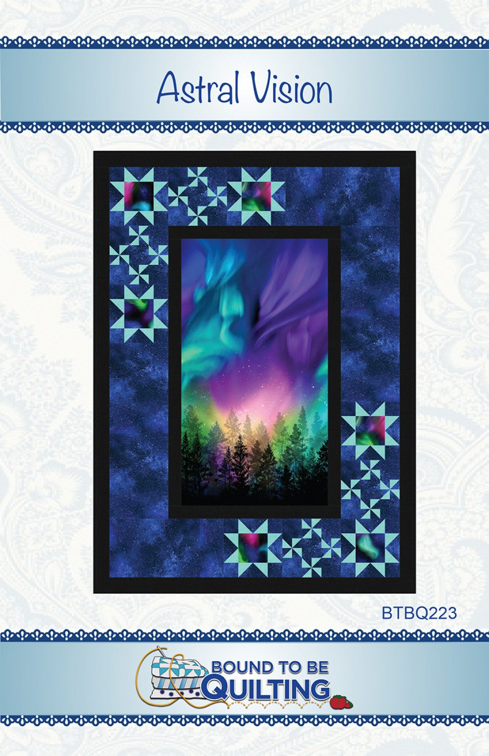 Astral Vision Panel Frame Quilt Pattern, Bound to Be Quilting BTBQ223