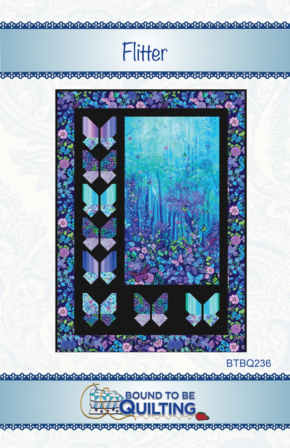 Flitter Panel Frame Quilt Pattern, Bound to Be Quilting BTBQ236