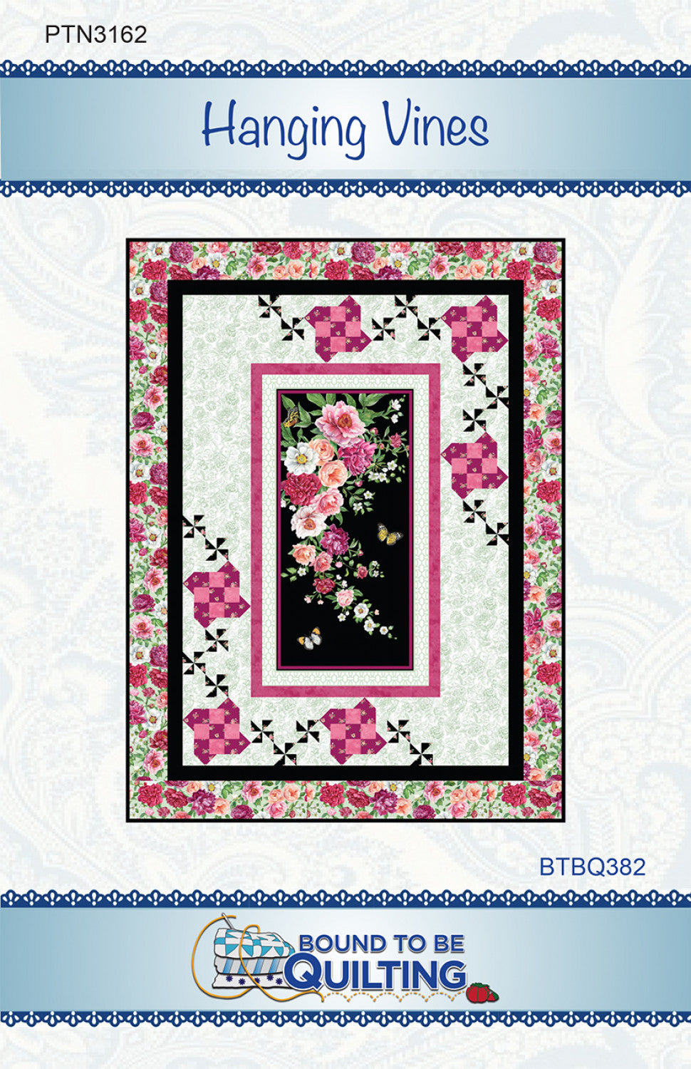 Hanging Vines Panel Frame Quilt Pattern, Bound to Be Quilting BTBQ382 PTN3162