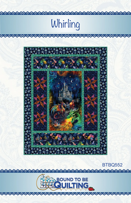 Whirling Panel Frame Quilt Pattern, Bound to Be Quilting BTBQ552