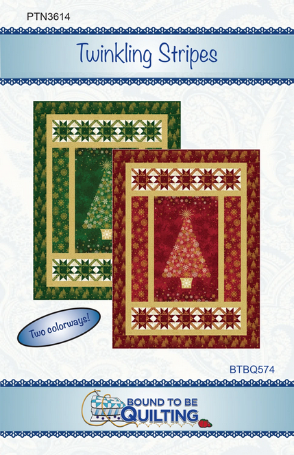 Twinkling Stripes Panel Frame Quilt PATTERN, Bound to Be Quilting BTBQ574 PTN3614