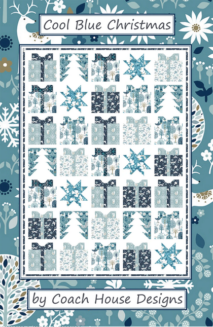 Cool Blue Christmas Quilt Pattern, Coach House Designs CHD2552
