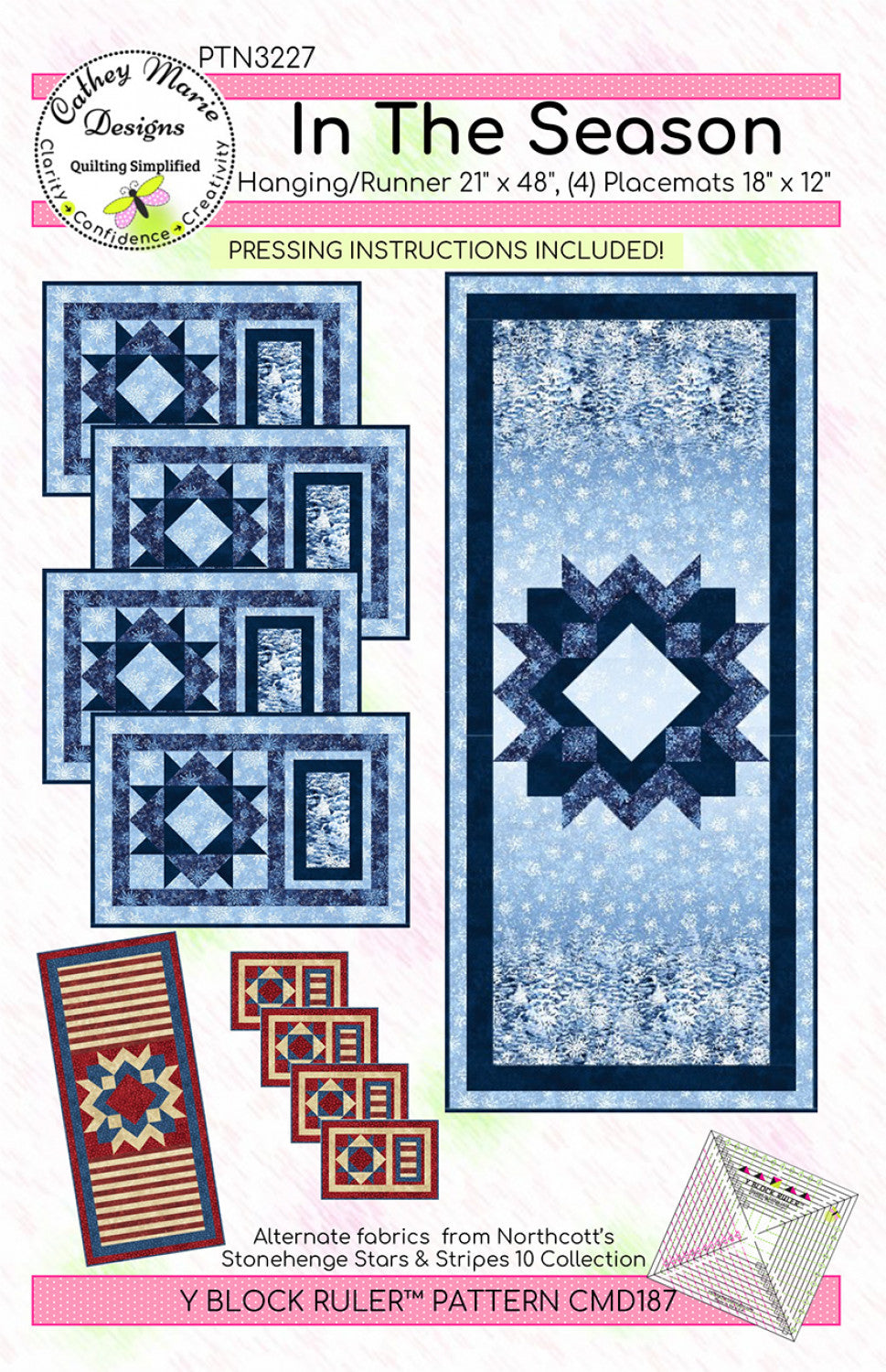 In the Season Table Runner Place Mats Quilt Pattern, Cathey Marie Designs CMD187