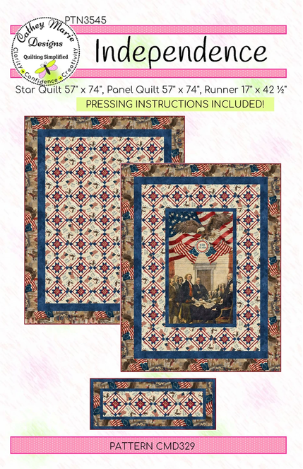 Independence Panel Frame or Runner Quilt PATTERN, Cathey Marie Designs CMD329 PTN3545