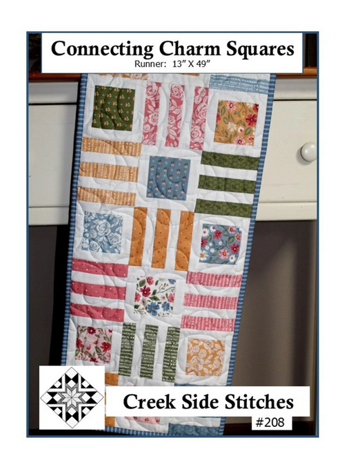 Connecting Charm Squares Table Runner Pattern, Creek Side Stitches CSS208