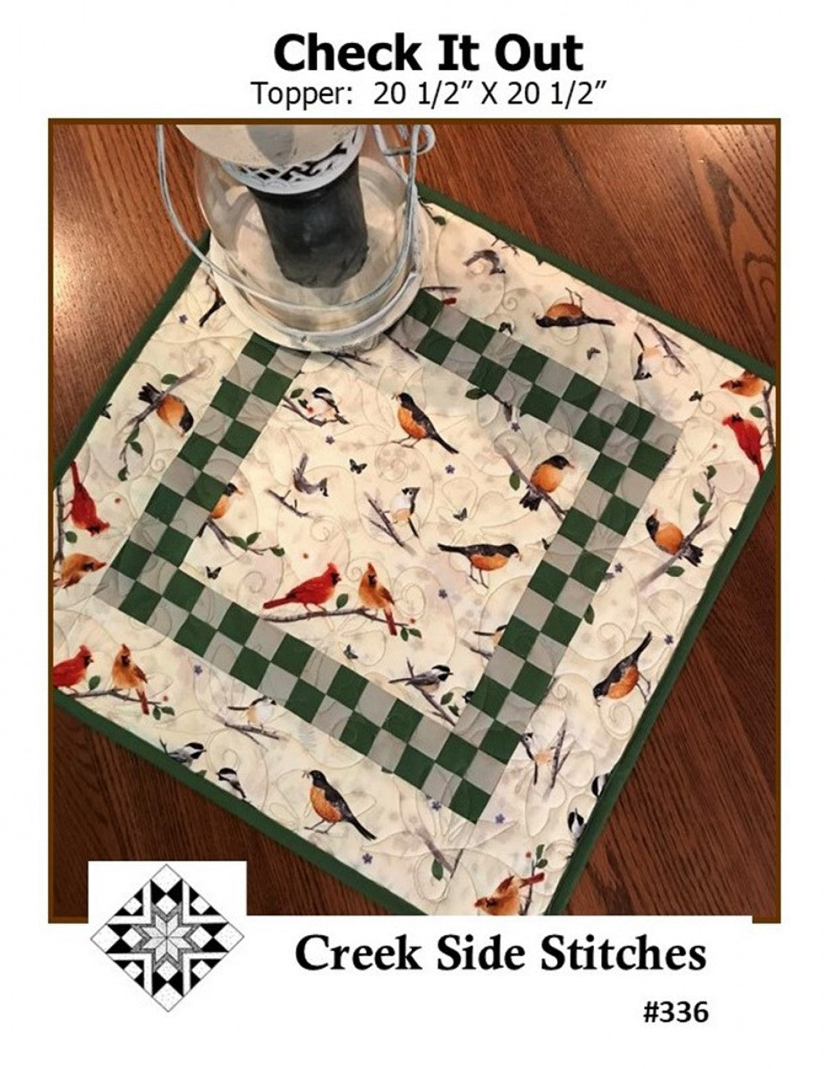 LAST CALL Check It Out Quilted Table Topper Pattern, Creek Side Stitches CSS336