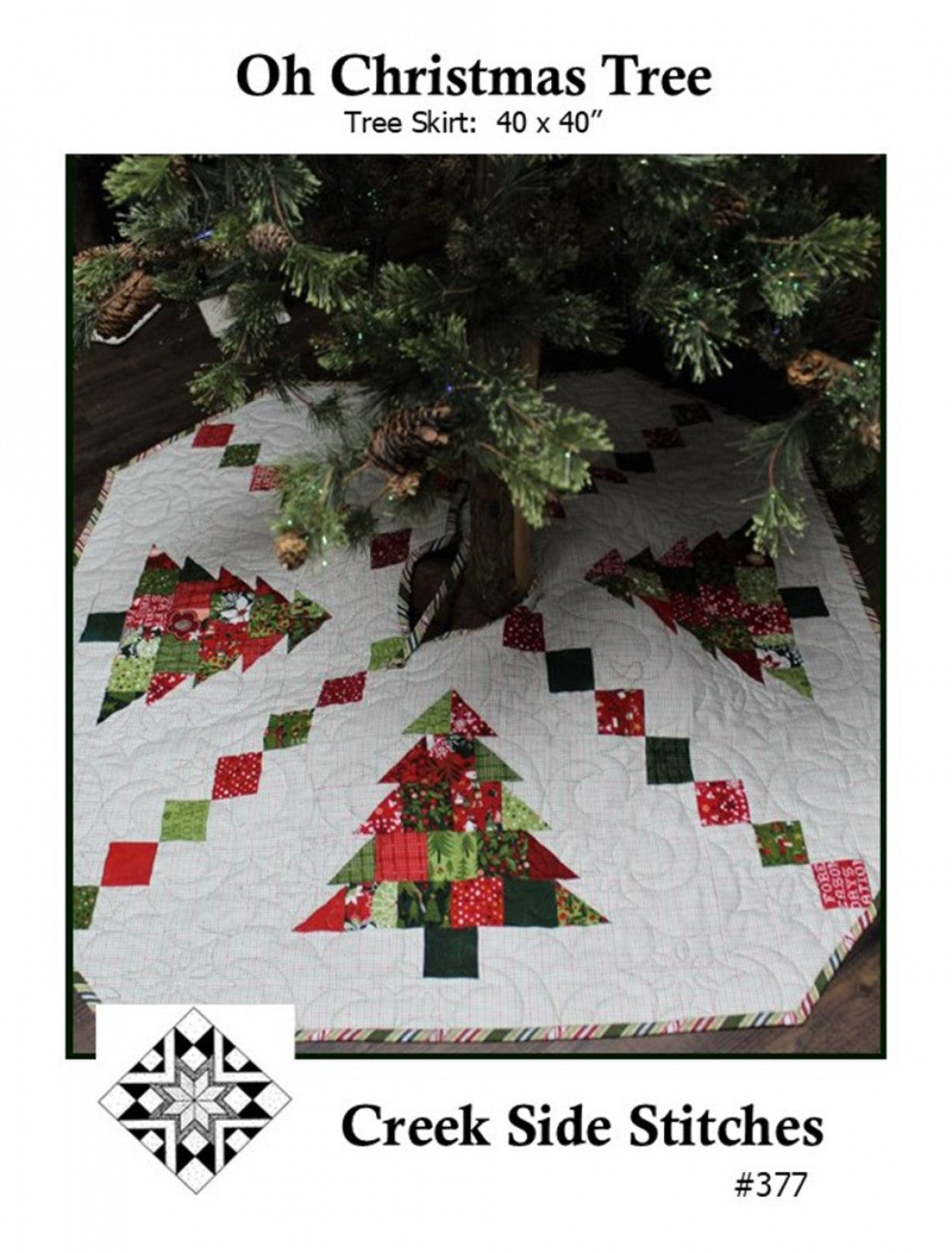 Oh Christmas Tree Skirt Quilt Pattern, Creek Side Stitches CSS377